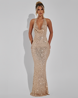 Ardena - Stilvolles, langes und elegantes Kleid in Beige