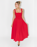 Yarabelle - Schickes Träger-Midi-Kleid in Rot