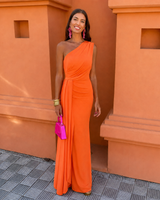 Mallory - Stilvolles One-Shoulder-Kleid in Orange
