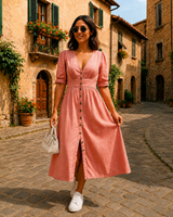 Marsha - Schickes Hemdkleid in Rosa
