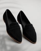 Dorothea | Damen Schlanke Bequeme Zehen-Loafer in Schwarz