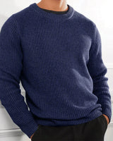 Bastian | Stylischer Pullover mit Rundhalsausschnitt für Herren in Blau