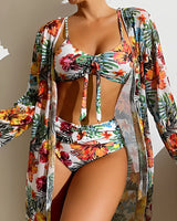 Josefine | Damen Bikini Set Strandkimono Cover-Up Sommer in Weiß