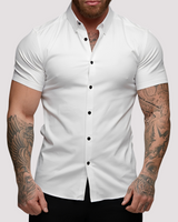 Oscar - Kurzärmeliges Hemd in Slim-Fit-Passform für Herren in Weiß