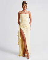 Vicki - Elegantes Maxikleid mit Schlitz in Gelb