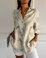 Eleanor - Stilvolle Bluse mit Knopfleiste in Beige