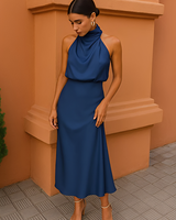 Selina - Schickes ärmelloses Kleid in Dunkelblau