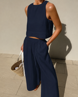 Thelma - Lässiges und Bequemes Hosen-Set in Marineblau