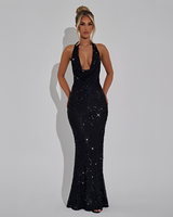 Ardena - Stilvolles, langes und elegantes Kleid in Schwarz