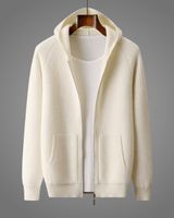 Reiner - Premium Woll-Hoodie in Creme