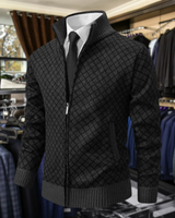 Maximilian | Premium-Strickjacke mit Reißverschluss in Schwarz