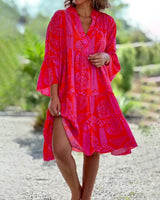 Joyce - Elegantes Boho Chic Kleid in Rot (Fast ausverkauft)