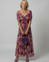 Calen | Off-Shoulder Midi-Kleid in Lila