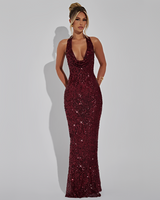 Ardena - Stilvolles, langes und elegantes Kleid in Rot