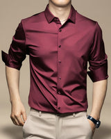 Esmaeel – Lässiges Poloshirt in Dunkelrot