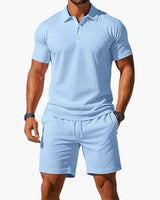 Chamikara - Elegantes Polo Set in Hellblau