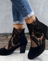 Elizaveta – Orthopädische Schuhe Mit Blumenmuster in Schwarz