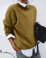 Unisex Pullover | Klassisches Design | Ultrazarter Feinstrick in Khaki