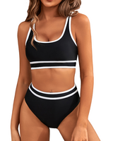 Ashley | Figurformendes Sport-Bikini-Set in Schwarz