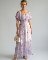 Vaelis | Midi-Kleid mit Flatterärmeln in Floral