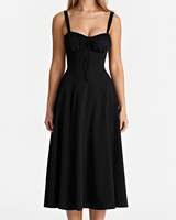 Kiana - Stilvolles Midikleid mit Schlitz in Schwarz