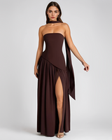 Zadie - Schickes Tube-Top-Kleid in Braun