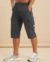 Cedrik - Dehnbare Cargo-Shorts in Dunkelgrau