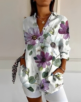 Eleanor - Stilvolle Bluse mit Knopfleiste in Lila