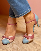 Retro-Style Orthopädische Sandalen in Puderblau