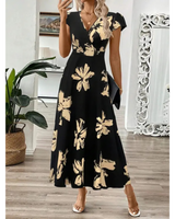 Hanneli - weiches Wickel-Maxikleid in Dunkel