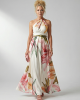 Amiel | Leichtes Blumenkleid Maxi in Weiß
