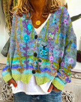 Hannah | Kuscheliger farbenfroher Pullover in Grün
