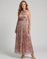 Imogen | Ärmelloses Midi-Kleid mit strukturiertem Finish in Pink