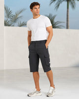 Cedrik - Dehnbare Cargo-Shorts in Schwarz