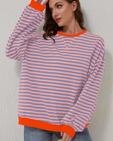 Bristol | Gestreifter Pullover in Orange & Blau