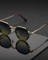 Velmora - Stylische Achtkant Sonnenbrille Mit UV Schutz in Gold