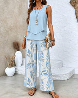 Abigail- Elegantes Damen Zweiteiler Set in Blau