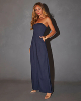 Sofia Damen trägerloses Bodysuit in Marineblau