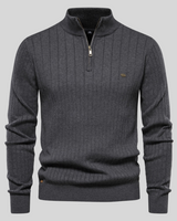 Zippie - Stylischer Bodyfit-Pullover mit Reißverschluss für Männer in Dunkelgrau