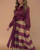 Zivara - gestreiftes Maxikleid mit weicher Haptik in Rot