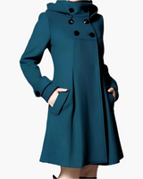 Lena | Damen Button-Up Kapuzenmantel im eleganten Design in Grün