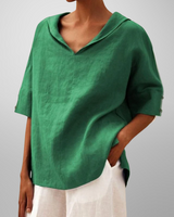 Alissa - Lässige, Locker Sitzende Bluse in Grün