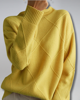 Camille - Eleganter Rollkragenpullover in Gelb