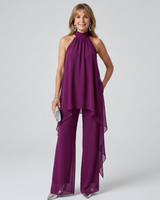 Bearim | Halter Neck Asymmetrisches Tunika-Set in Lila