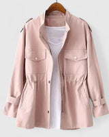 Michaela | Damen Safari-Mantel mit Langarm in Rosa