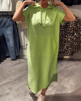 MAREN | Bequeme Hoodie-Kleid für jeden Tag in Grün