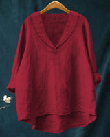 Annika | Oversized Leinen-Bluse in Rot