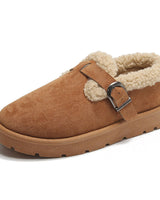 Damen-Winterclogs aus Wildleder mit verstellbarer Schnalle - Linnea in Khaki
