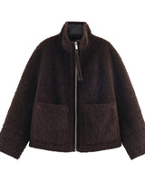 Damen-Fleecejacke mit Frontverschluss - Signe in Braun