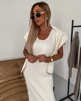 Nicole | Winter-Strickset für Damen in Creme